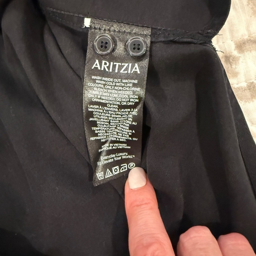 BABATON Aritzia Utility Tencel Lyocell Black Button Up Shirt;‎ Women's XS - Picture 7 of 12